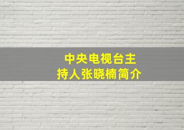 中央电视台主持人张晓楠简介