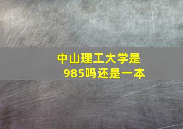 中山理工大学是985吗还是一本