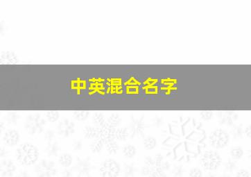 中英混合名字