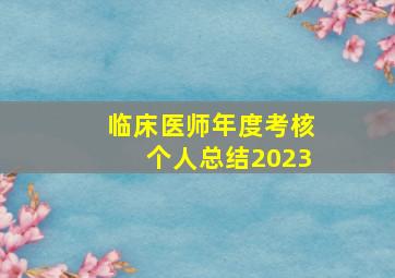 临床医师年度考核个人总结2023