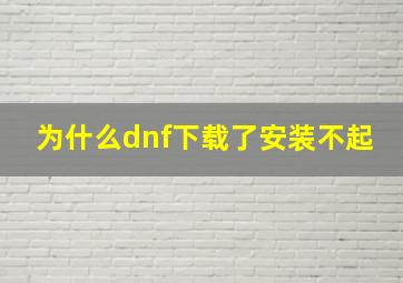 为什么dnf下载了安装不起