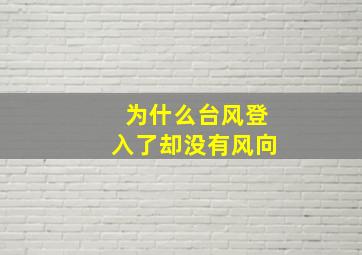 为什么台风登入了却没有风向