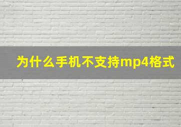 为什么手机不支持mp4格式