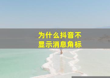 为什么抖音不显示消息角标