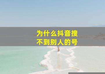 为什么抖音搜不到别人的号