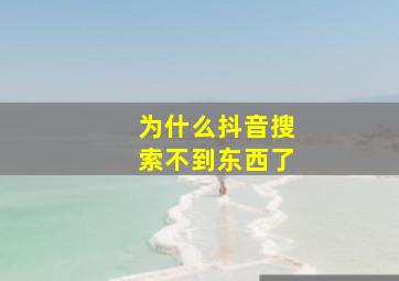 为什么抖音搜索不到东西了