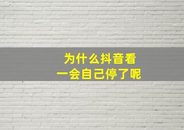 为什么抖音看一会自己停了呢