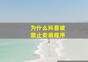 为什么抖音被禁止安装程序