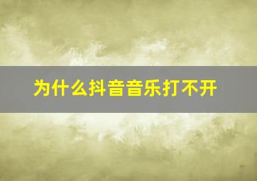 为什么抖音音乐打不开