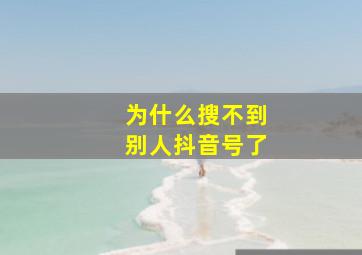 为什么搜不到别人抖音号了