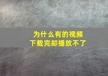 为什么有的视频下载完却播放不了