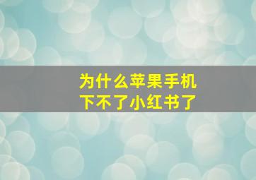 为什么苹果手机下不了小红书了