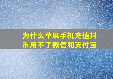 为什么苹果手机充值抖币用不了微信和支付宝