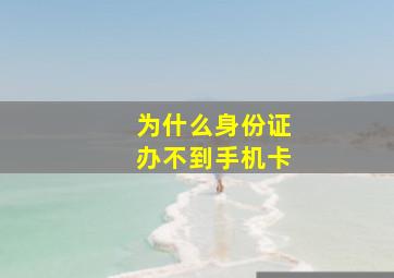 为什么身份证办不到手机卡