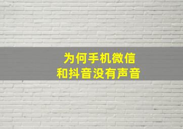 为何手机微信和抖音没有声音