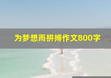 为梦想而拼搏作文800字