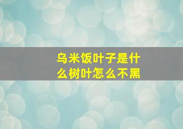 乌米饭叶子是什么树叶怎么不黑