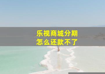 乐视商城分期怎么还款不了