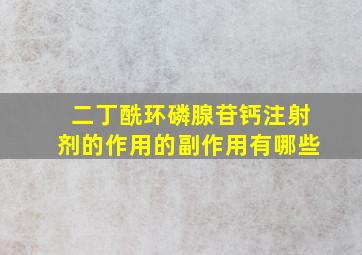 二丁酰环磷腺苷钙注射剂的作用的副作用有哪些