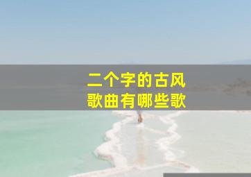 二个字的古风歌曲有哪些歌