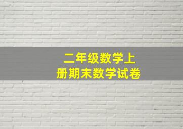 二年级数学上册期末数学试卷