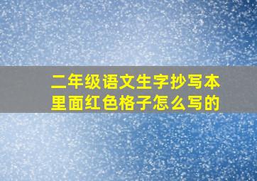 二年级语文生字抄写本里面红色格子怎么写的