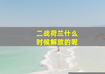 二战荷兰什么时候解放的呢