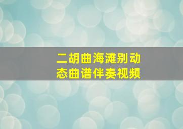 二胡曲海滩别动态曲谱伴奏视频