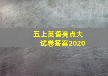 五上英语亮点大试卷答案2020