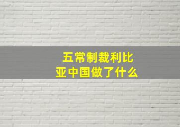 五常制裁利比亚中国做了什么