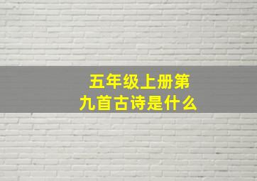 五年级上册第九首古诗是什么