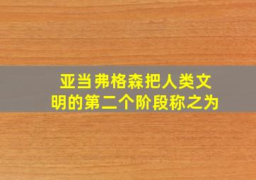 亚当弗格森把人类文明的第二个阶段称之为