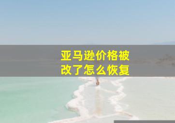 亚马逊价格被改了怎么恢复