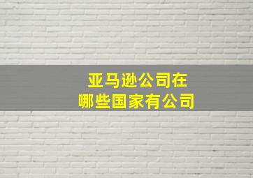 亚马逊公司在哪些国家有公司