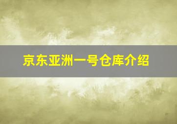 京东亚洲一号仓库介绍