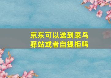 京东可以送到菜鸟驿站或者自提柜吗