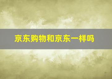 京东购物和京东一样吗