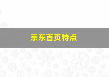 京东首页特点