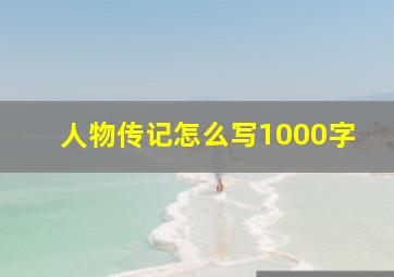 人物传记怎么写1000字