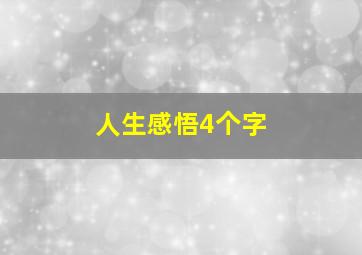 人生感悟4个字