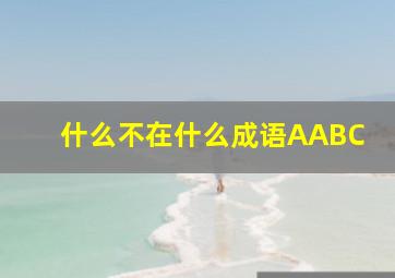 什么不在什么成语AABC