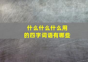 什么什么什么用的四字词语有哪些