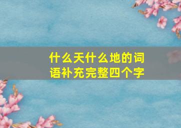 什么天什么地的词语补充完整四个字