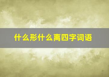 什么形什么离四字词语