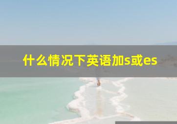 什么情况下英语加s或es