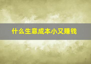 什么生意成本小又赚钱