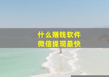 什么赚钱软件微信提现最快