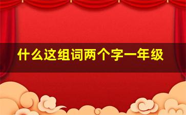 什么这组词两个字一年级