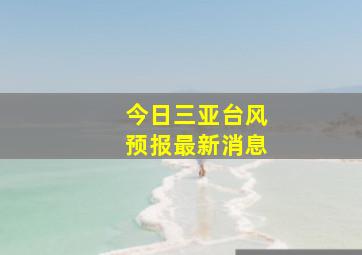 今日三亚台风预报最新消息