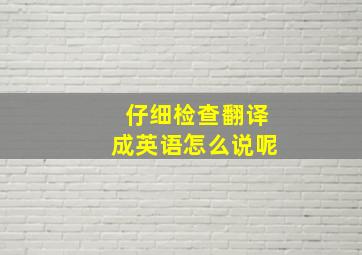 仔细检查翻译成英语怎么说呢